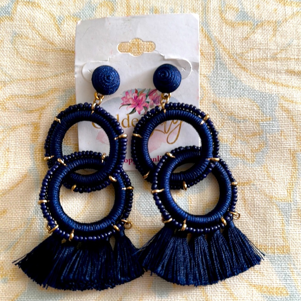 Navy earrings